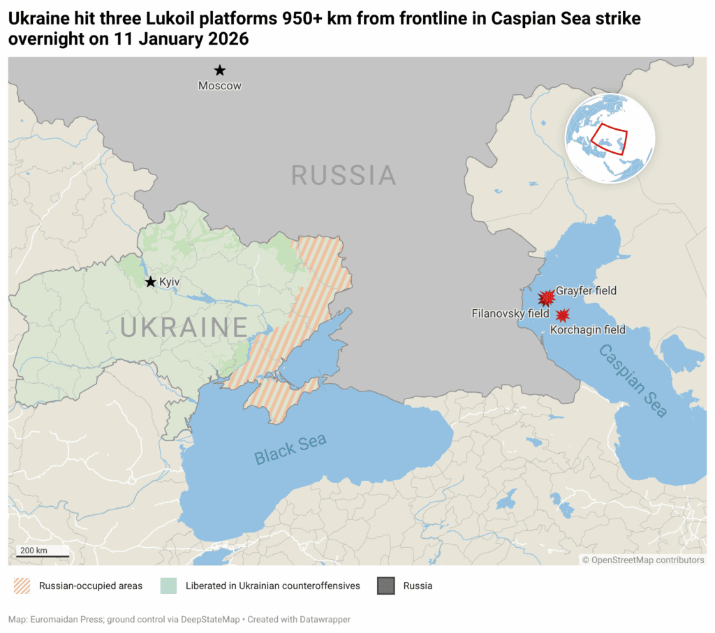 Ukrayna 11 Ocak’ta Rus Petrol Platformlarını Vurdu